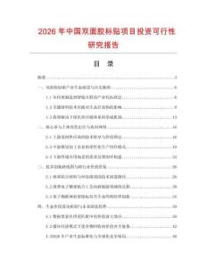 2026年中國雙面膠標貼項目投資可行性研究報告