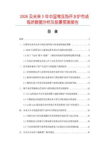 2026及未來5年中國常壓熱開水爐市場現狀數據分析及前景預測報告