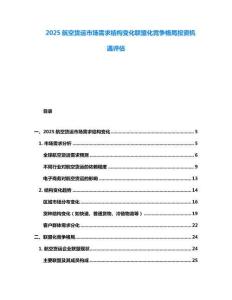 2025航空貨運市場需求結構變化聯盟化競爭格局投資機遇評估