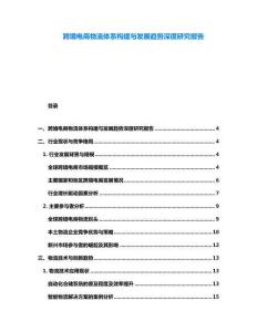 跨境電商物流體系構(gòu)建與發(fā)展趨勢深度研究報告