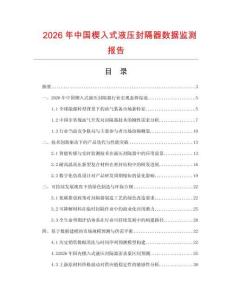 2026年中国楔入式液压封隔器数据监测报告