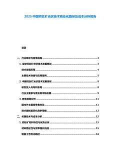 2025中國鈣鈦礦光伏技術商業化路徑及成本分析報告