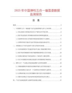2025年中國彈性五合一墻面漆數據監測報告