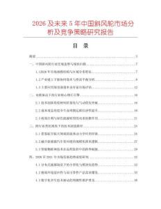 2026及未來5年中國斜風輪市場分析及競爭策略研究報告