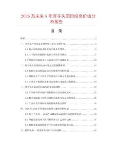 2026及未來5年浮子頭項目投資價值分析報告