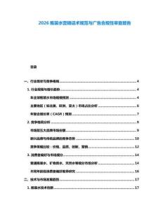 2026瓶裝水營銷話術(shù)規(guī)范與廣告合規(guī)性審查報(bào)告