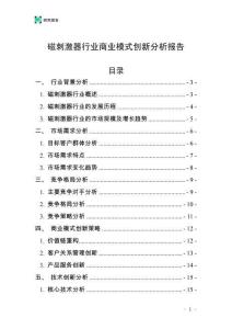 磁刺激器行業商業模式創新分析報告