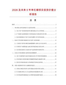 2026及未来5年单杠梯项目投资价值分析报告