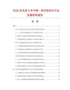 2026及未來5年中國(guó)一體式鉆夾頭行業(yè)發(fā)展研究報(bào)告