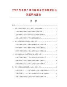 2026及未来5年中国单头仿形铣床行业发展研究报告