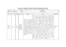 2009年度湖北省科學技術獎勵項目目錄