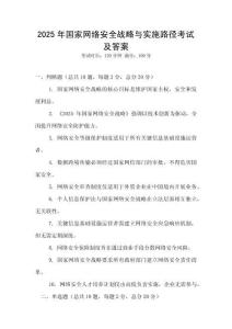 2025年國家網絡安全戰略與實施路徑考試及答案