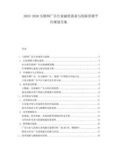 2025-2030互聯(lián)網(wǎng)廣告行業(yè)融資需求與創(chuàng)新營銷平臺規(guī)劃方案