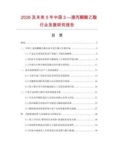2026及未來5年中國３—溴丙酮酸乙酯行業發展研究報告