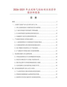 2026-2031年正逆轉(zhuǎn)氣鉆組項(xiàng)目投資價(jià)值分析報(bào)告