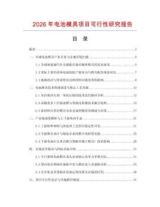 2026年電池模具項目可行性研究報告