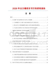 2026年白方桶項目可行性研究報告