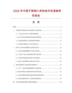 2025年中國不銹鋼六角軟線市場調查研究報告