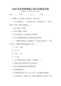2026年高考物理核心知識點精講試卷