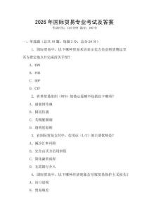 2026年國際貿易專業考試及答案