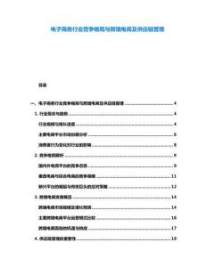 電子商務行業競爭格局與跨境電商及供應鏈管理