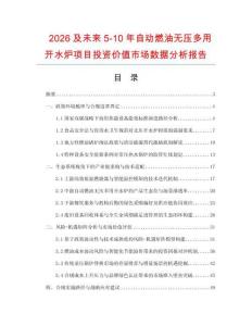 2026及未來(lái)5-10年自動(dòng)燃油無(wú)壓多用開(kāi)水爐項(xiàng)目投資價(jià)值市場(chǎng)數(shù)據(jù)分析報(bào)告