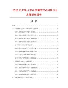 2026及未來5年中國薄型雙點襯布行業發展研究報告