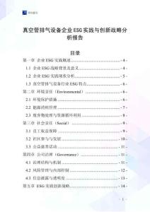 真空管排氣設備企業(yè)ESG實踐與創(chuàng)新戰(zhàn)略分析報告