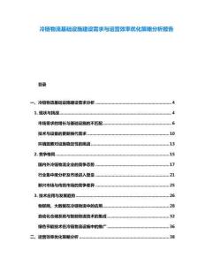 冷鏈物流基礎設施建設需求與運營效率優化策略分析報告