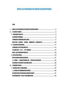保險(xiǎn)行業(yè)市場(chǎng)發(fā)展分析及前景與投資研究報(bào)告