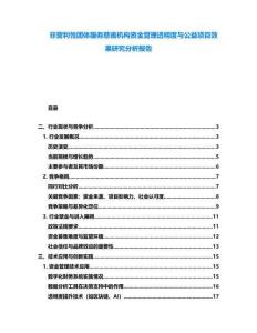 非營利性團體服務慈善機構資金管理透明度與公益項目效果研究分析報告