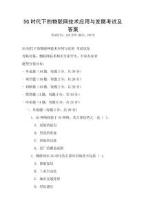 5G時(shí)代下的物聯(lián)網(wǎng)技術(shù)應(yīng)用與發(fā)展考試及答案