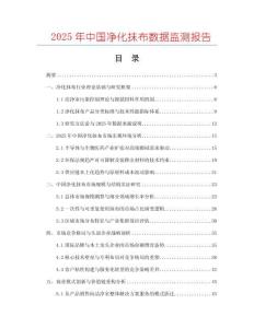 2025年中國凈化抹布數據監測報告