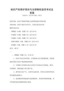 知識產權保護現狀與法律維權途徑考試及答案