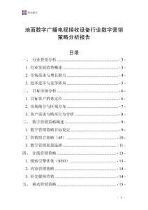 地面數(shù)字廣播電視接收設(shè)備行業(yè)數(shù)字營銷策略分析報告
