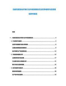 功能性差別化纖維行業(yè)市場發(fā)展動態(tài)及競爭格局與投資規(guī)劃研究報告