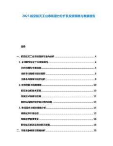 2025航空航天工業(yè)市場潛力分析及投資策略與發(fā)展報告