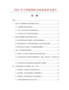 2025年中國便攜機市場調查研究報告