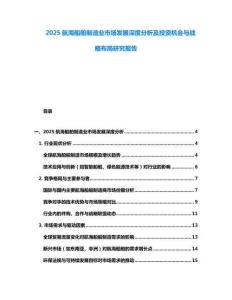 2025航海船舶制造業市場發展深度分析及投資機會與戰略布局研究報告