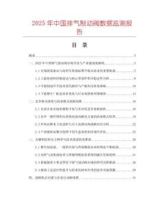 2025年中國排氣制動閥數據監測報告