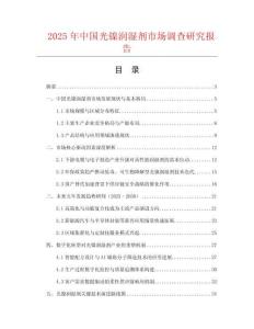 2025年中国光镍润湿剂市场调查研究报告