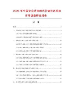 2025年中国全自动密闭式行链传送系统市场调查研究报告