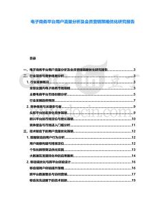 電子商務平臺用戶流量分析及會員營銷策略優化研究報告