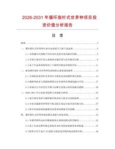 2026-2031年循環指針式世界鐘項目投資價值分析報告