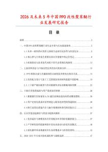 2026及未來5年中國PPO改性聚苯醚行業發展研究報告