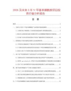 2026及未來5年N-甲基苯磺酰胺項目投資價值分析報告