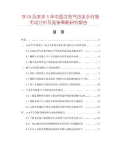 2026及未來5年中國可充氣防水手機袋市場分析及競爭策略研究報告