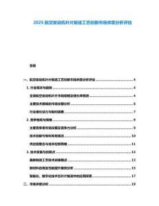 2025航空發(fā)動機葉片制造工藝創(chuàng)新市場供需分析評估