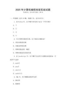 2025年計算機編程技能實戰試題