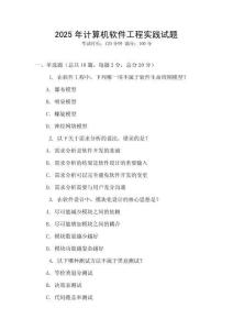 2025年計算機軟件工程實踐試題